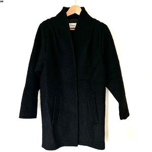GANNI Boiled Wool Snap Front Coat